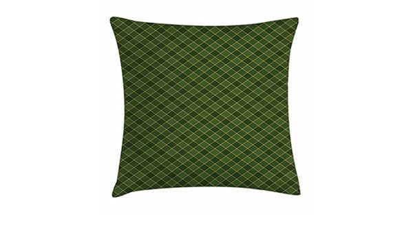 Hunter Green Forest Green Yellow Decorative 2 Piece Bedding Set
