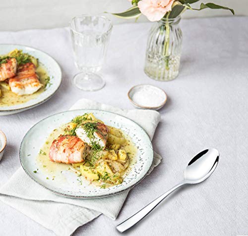 Dinner Spoon Set 12 Piece 18/8 Stainless Steel Silverware Flatware 7.3-inch Table Dessert Spoons Only Service for 12… - Image 8