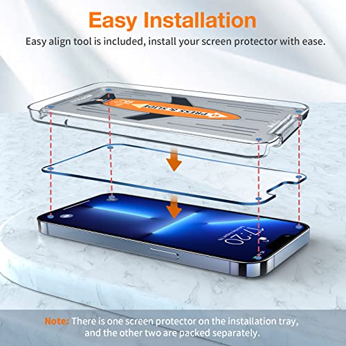 EGV [3+2 Pack] Screen Protector for iPhone 13 Pro 6.1 Inch with Camera Lens Protector, Tempered