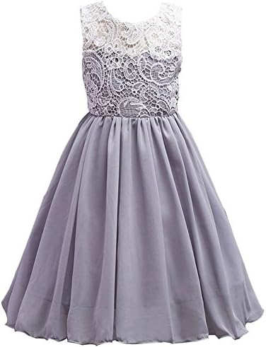 WAFUNNE Girls Lace Chiffon Dress Ballgown Weddding Party