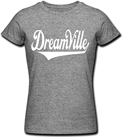BTshop Womens Slim Fit T-Shirt Dreamville A0124 Gray Short Sleeve