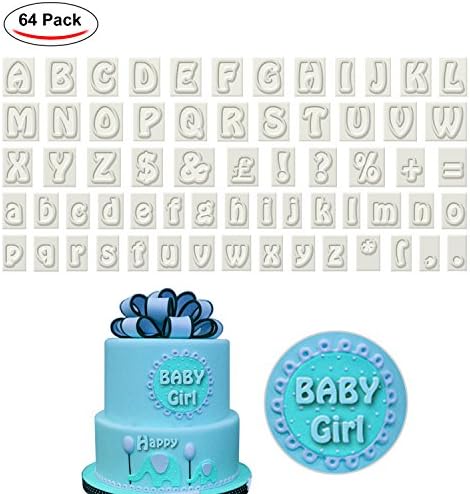 ZIXU ( 64 pcs) Alphabet Cutters Letter &amp; Number Handmade Fondant Cake Decorating DIY Baking &amp; Pastry Utensils
