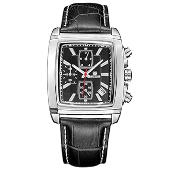 MEGIR Official Quartz Men Watch Genuine Leather Watches Clock Men Chronograph Watch