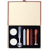 BELMAKS 7PCS Harry Potter Wax Stamp Seals Kit with Vintage Seal Wax Stamp Hogwarts for Postcard Invitation Letters Gifts and Crafts Letter Prints Envelope Wooden Set