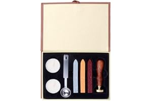 BELMAKS 7PCS Harry Potter Wax Stamp Seals Kit with Vintage Seal Wax Stamp Hogwarts for Postcard Invitation Letters Gifts and 