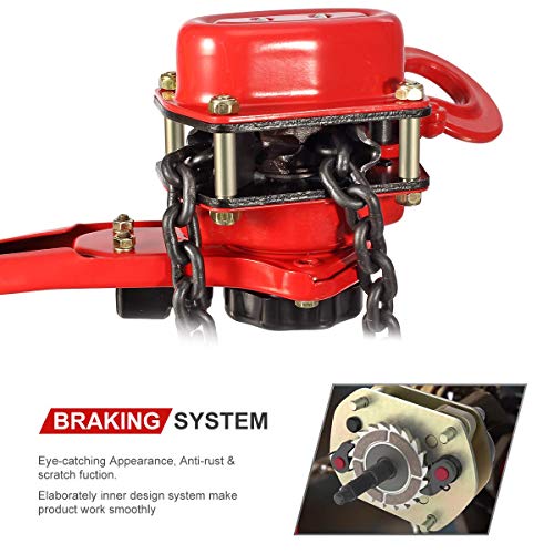 Partsam 1650LBS Capacity Lever Hoist Come Along 5FT 3/4 TON Lift 2 Heavy Duty Hooks &1Pcs Premium Towing Strap for Lifting Pulling Building Garages Attic Warehouse Automotive - Image 4