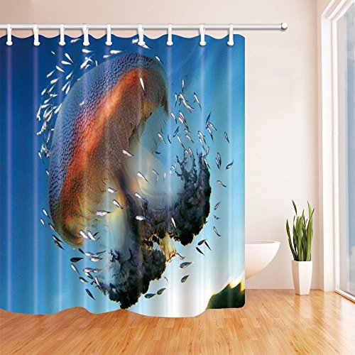 Hisoho Jellyfish Bath Curtain Underwater Wildlife Marine