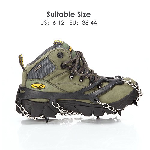 image for KUYOU Ice Cleats,8 Teeth Anti-Slip Traction Cleats Grips Crampon for S