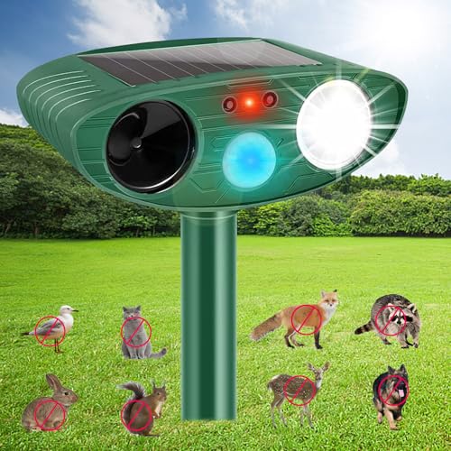 Répulsif contre les martres et les chats - Étanche - Solaire - Avec détecteur de mouvement - Répulsif contre les animaux - Contre les chats, les oiseaux, la ferme