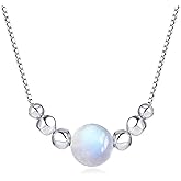 ixluck Natural Cut Moonstone Pendant Necklace for Women Birthday Anniversary Jewelry Gift for Women Mom