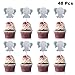 Finduat 48 Pack Cute Baby Elephant Cupcake Toppers Birthday Party or Baby Shower Food Picks Decor and Cupcake Party