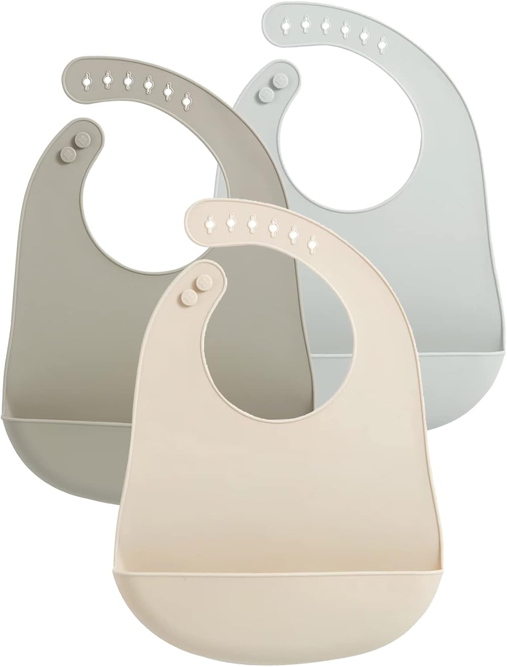 PandaEar 3 Pack Silicone Baby Bibs Lightweight Waterproof Unisex