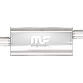 MagnaFlow Performance Exhaust Muffler 12259 | Deep Signature Sound, 5x8x18" Oval, Stainless Steel, 3"/3" Inlet/Outlet, Offset/Center