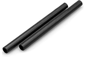 NICEYRIG 15mm Carbon Fiber Rod 8 Inch Applicable for Follow Focus, Shoulder Rig, Matte Box, Lens Support, Pack of 2-065