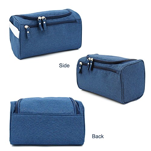 Travel Toiletry Bag Waterproof Zip Organizer Hanging Cosmetic Makeup Shower Bag With Large Compartment for Men Women for Trip Vacation Gym (Blue)