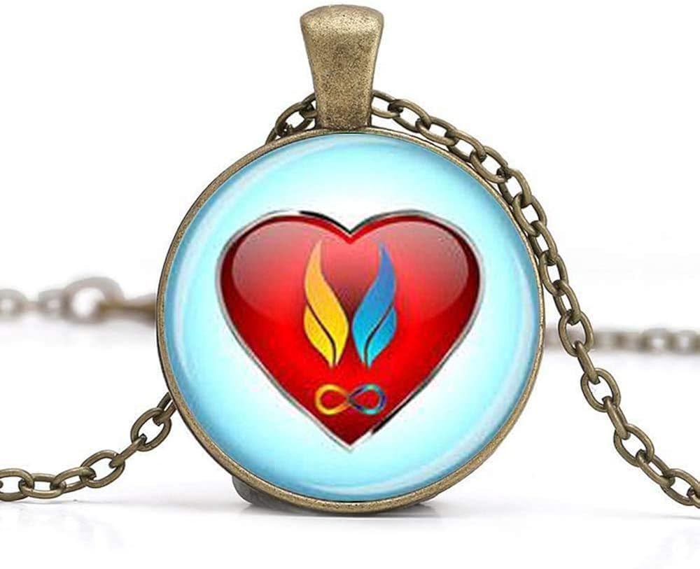 Twin flam Pendant Twin Flame Love Necklace Pendant Twin