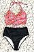 CUPSHE Women’s Bikini Swimsuit Floral Print Halter Lace Up Two Piece Bathing Suit