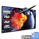 koogoo Projection Projector Screen 100 Inch HD 16:9, Portable Foldable Indoor Outdoor Movie Screen,Support Double Sided Projection, Suitable for HDTV/Sports/Movies/Presentations (100 inch)