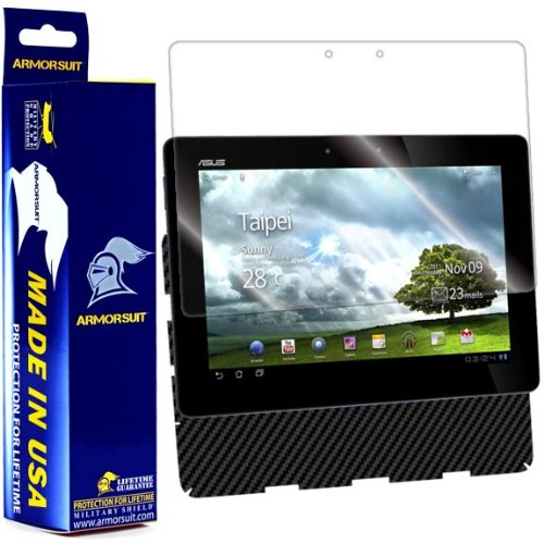 ArmorSuit MilitaryShield - Asus Transformer Prime Screen Protector + Black Carbon Fiber Full Body Skin Protectorw/ Lifetime Replacements