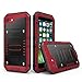Compatible iPhone 8 Case, SE 2020 Waterproof Phone Case for iPhone 7 with Stand, Shockproof Military Grade Heavy Duty Silicone with Screen Protector Full Body Metal Cover for Apple Red