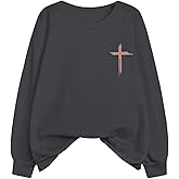 SOLY HUX Women's Plus Size Oversized Sweatshirt Letter Graphic Long Sleeve Crewneck Baggy Pullover Shirts
