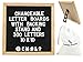 Changeable Black Felt Letter Board with Stand 10x10 Inch Premium Oak Frame with 300 Letters and Symbols