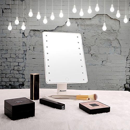 [New Version]Miserwe Makeup Mirror with Lights Touch Screen 16 Led Lighted Vanity Mirror with 4 AA Battery Large Size Removable 180 Degree Rotation Mirror with Lights and High Definition Clarity - Thumbnail 2