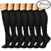 Compression Socks (7 Pairs), 15-20 mmhg is BEST Graduated Athletic & Medical for Men & Women, Running, Flight, Travels