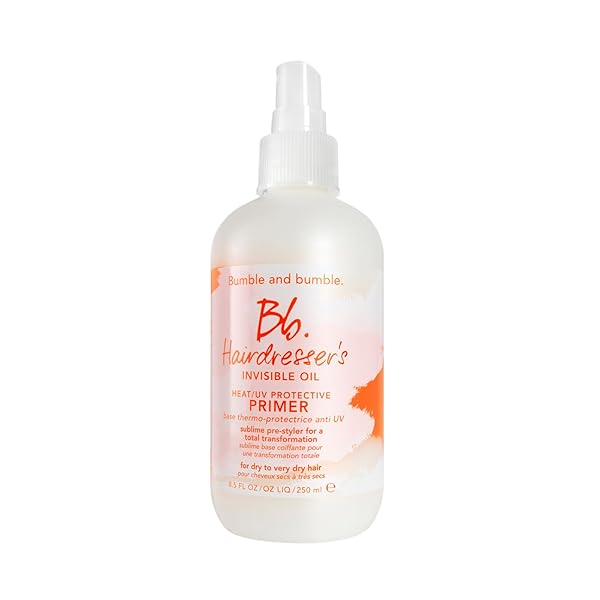 BUMBLE AND BUMBLE. HAIRDRESSER’S INVISIBLE OIL HEAT/UV PROTECTION LEAVE-IN CONDITIONER HAIR PRIMER | HYDRATING, ANTI FRIZZ, COLOR SAFE | STRAIGHT, COILY | WITH ARGAN OIL + COCONUT OIL, 8.5 FL OZ