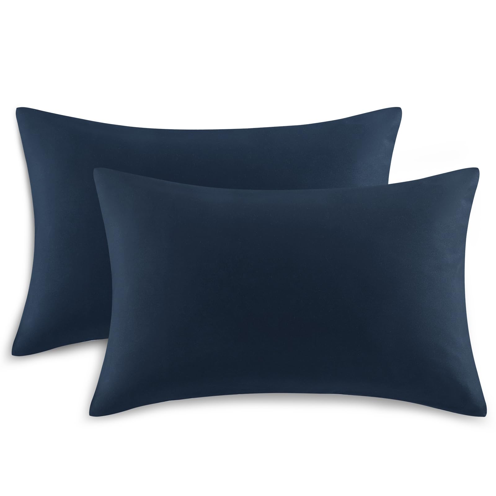 Tifschlaf Pillow Cases 2 Pack - Navy Blue Pillowcases Plain Pack of 2, Super Soft Brushed Microfiber Standard Queen Pillow Covers With Envelope Closure, 50x75 cm