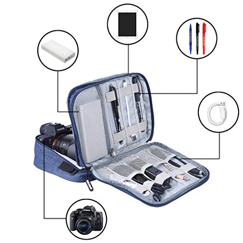 image for GUOHAN Double Layer Electronic Organizer Travel Universal Cable Organi