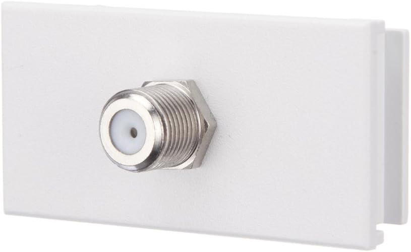 Computer Spares Silver F Type (Satellite) Module - Suitable for Connecting Satellite Coaxial Cables - 25mm x 50mm Size