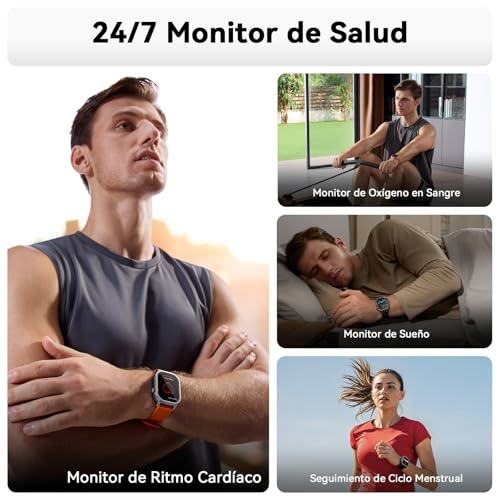 KOSPET Pulse Smart Watch, AMOLED 1.96 Inch Ultralight Sports Smartwatch Bluetooth Calls, Heart Rate Monitor/SPO₂/Sleep, 25 Days Battery, IP68 Waterproof, 175 Sports Modes