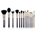 Jessup 15 Pcs Pro Makeup Brushes Makeup Brush Set Beauty Cosmetics Powder Foundation Eyeshadow Eyeliner Blending Lip Make Up Brush Tools Purple/Gold T095