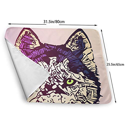 V5DGFJH.B Baby Portable Diaper Changing Pad Siberian Husky Dog Time Urinary Pad Baby Changing Mat 31.5" x25.5''