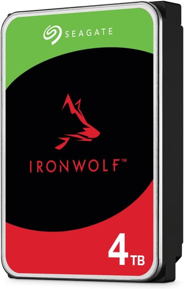 Seagate IronWolf 4 TB NAS HDD – 3.5 Inch SATA 6 Gb/s 5400 RPM 256 MB Cache