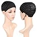 Wendy Hair Braided Crochet Cap Weave Cap Adjustable Crochet Wig Cap in Cornrow Braiding Weave Cap for Easier Sew In Caps Making Wig Black Color