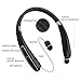Matone Bluetooth Headphones, Wireless Neckband Headset [20 Hours Playtime] Noise Cancelling Stereo Earphones with Mic Sweatproof Sport Headphones Foldable Design & Retractable Earbuds - Black