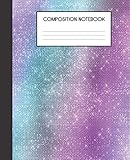 Composition Notebook: Unicorn Shimmer Ombre Shimmer Faux Glitter College Ruled Notebook Lined School Journal