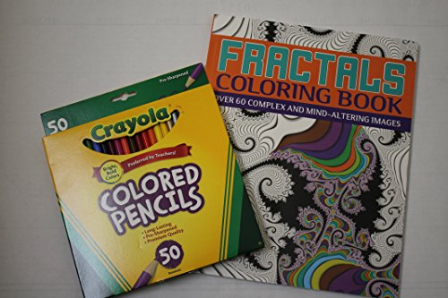 Bundle - 2 items: Fractals coloring book & Colored pencils Bundle - 2 items: Fractals coloring book & Colored pencils