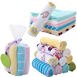 See UNKE 8Pcs Baby Infant Newborn Bath Towel Washcloth Bathing Feeding Wipe Cloth Soft Details