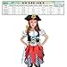 Lingway Toys Girls Deluxe Pirate Costume,Buccaneer Princess Dress for Kids Toddler 7-8years