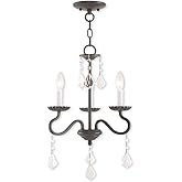 Livex Lighting 40773-92 Callisto 3 Light Mini Chandelier, 14" x 14" x 19", English Bronze