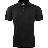 uideazone Mens Golf Shirt Dry Fit Athletic Print Polo Short Sleeve | Performance Fabric With Moisture-Wicking Quick Dry Comfort, 4-Way Stretch For Golf, Tennis, Travel, and Casual Wear