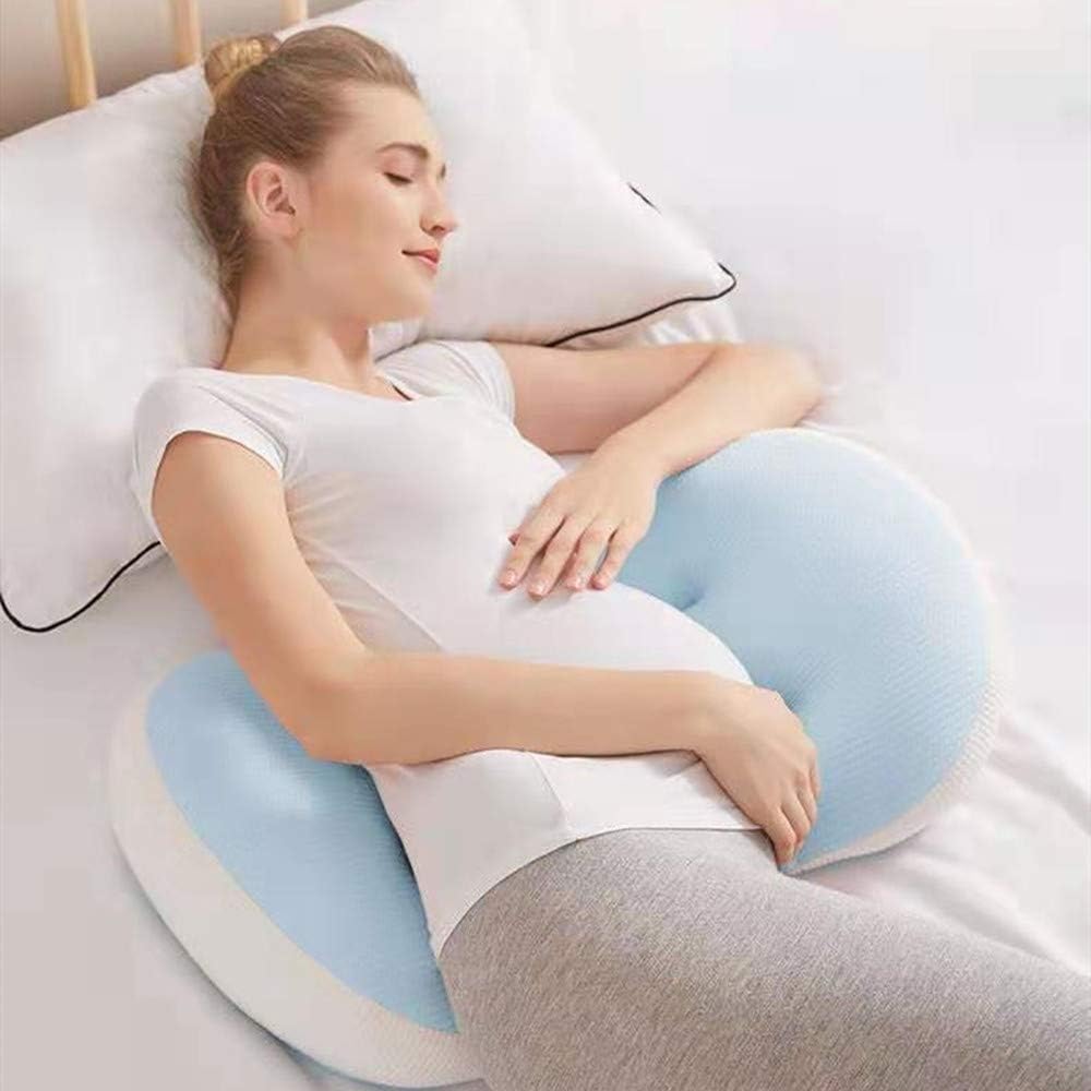 U-Shaped Pregnancy Pillow Maternity Side Sleeping Pillow Pregnancy for Pregnant Women,Support for Back Hips Legs Belly for Maternity Women,Maternity Pillow with Removable Cotton Cover(Blue): Kitchen & Dining