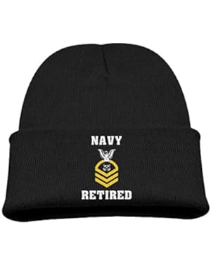 Unisex Children Adjustable Beanie Hat Slouchy Watch Cap For Chief Petty Officer Navy Retired