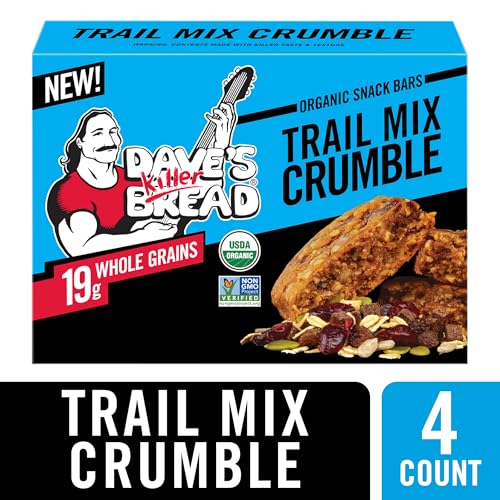 DAVE’S KILLER BREAD TRAIL MIX CRUMBLE ORGANIC SNACK BARS, 4 INDIVIDUALLY WRAPPED SNACK BARS