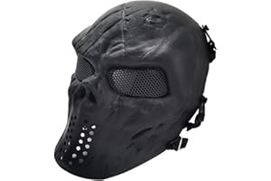 Fanjin Tactical Mask Skull Full Face Masks, Airsoft Mask, for Halloween Cosplay Party CS Survival Games Shooting