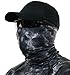 Aqua Design Neck Gaiter: Camo UPF 50+ Sun Protection Tube Half Mask for Men: Black Water: Size Large