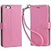 Arae iPhone 6s Plus Case, iPhone 6 Plus case, [Wrist Strap] Flip Folio [Kickstand Feature] PU Leather Wallet case with ID&Credit Card Pockets for Apple iPhone 6 Plus / 6S Plus 5.5, Babypink